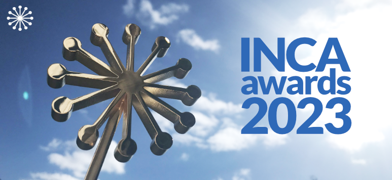INCA Awards 2023 - image of an award against a sunny blue sky